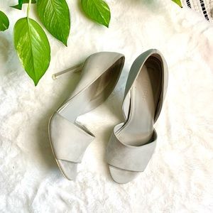 Vince Saffron gray Suede Open Peep Toe Pumps 7